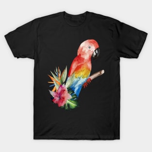 A parrot floral T-Shirt